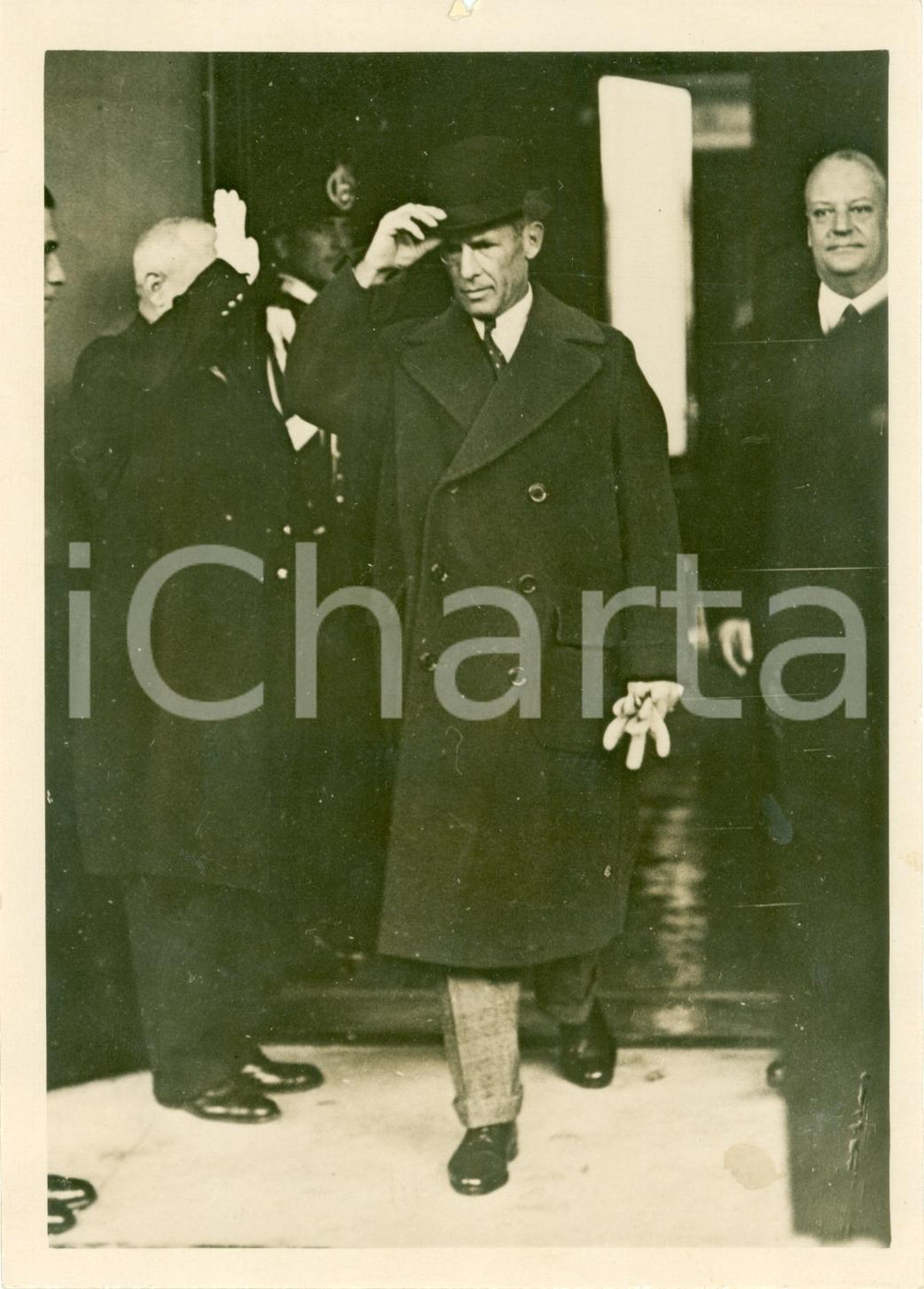 Fotografia d epoca originale 1937 ROMA Re Giorgio II di GRECIA accolto all arrivo da BRINDISI Fotografia 1