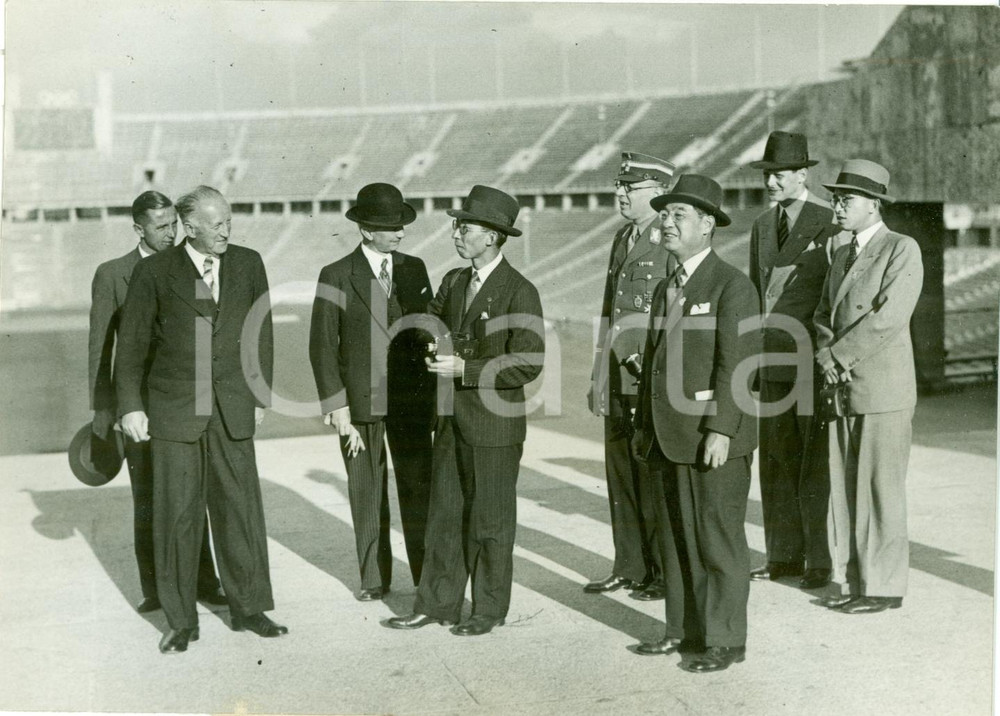 Fotografia d epoca originale 1937 BERLIN DE Principe GIAPPONE Yasuhito CHICHIBU con Christoph DIEHM Foto 1
