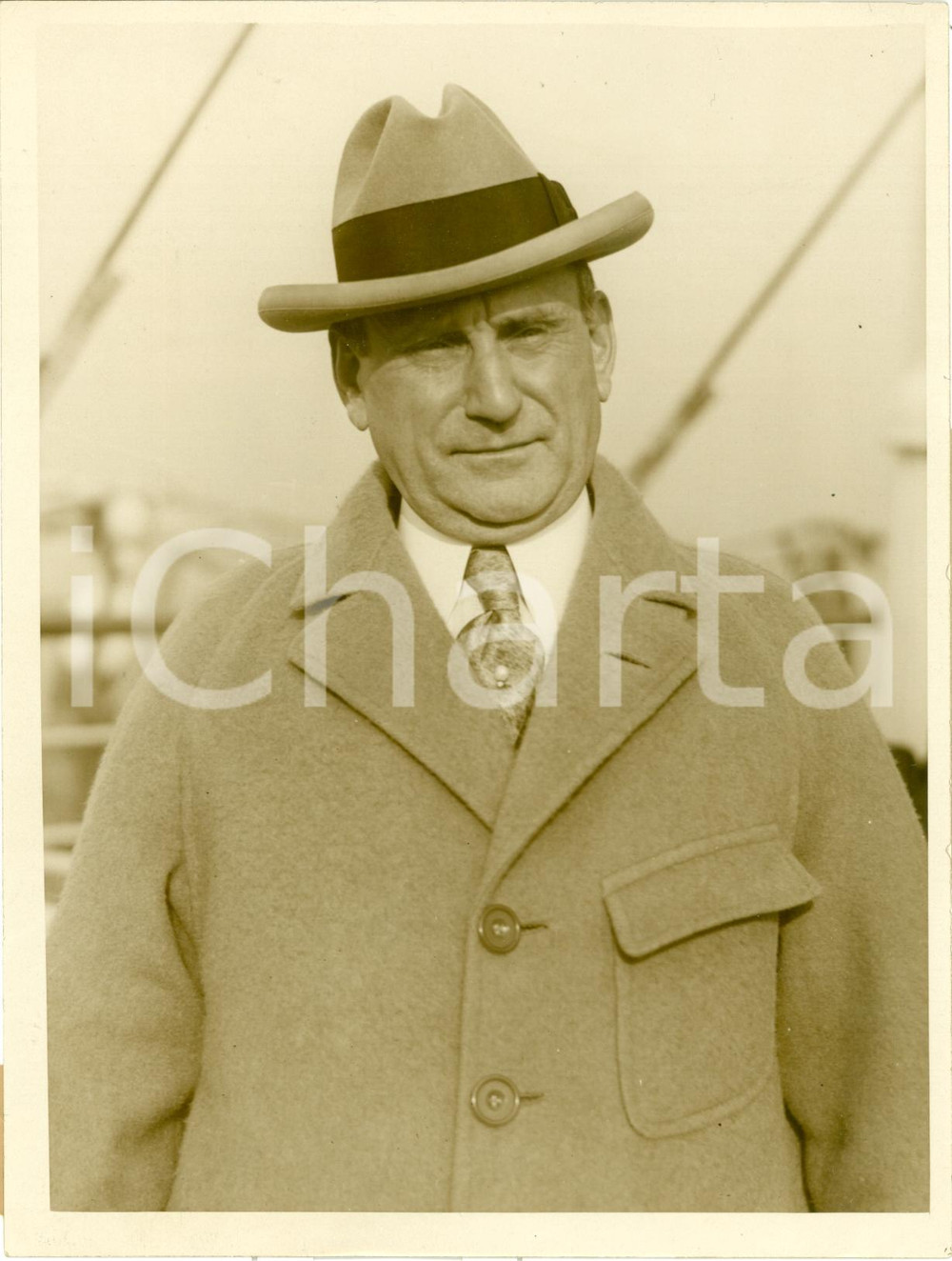 Fotografia d epoca originale 1925 NEW YORK USA Ambasciatore Alexander MOORE sul MAURETANIA piroscafo Foto 1