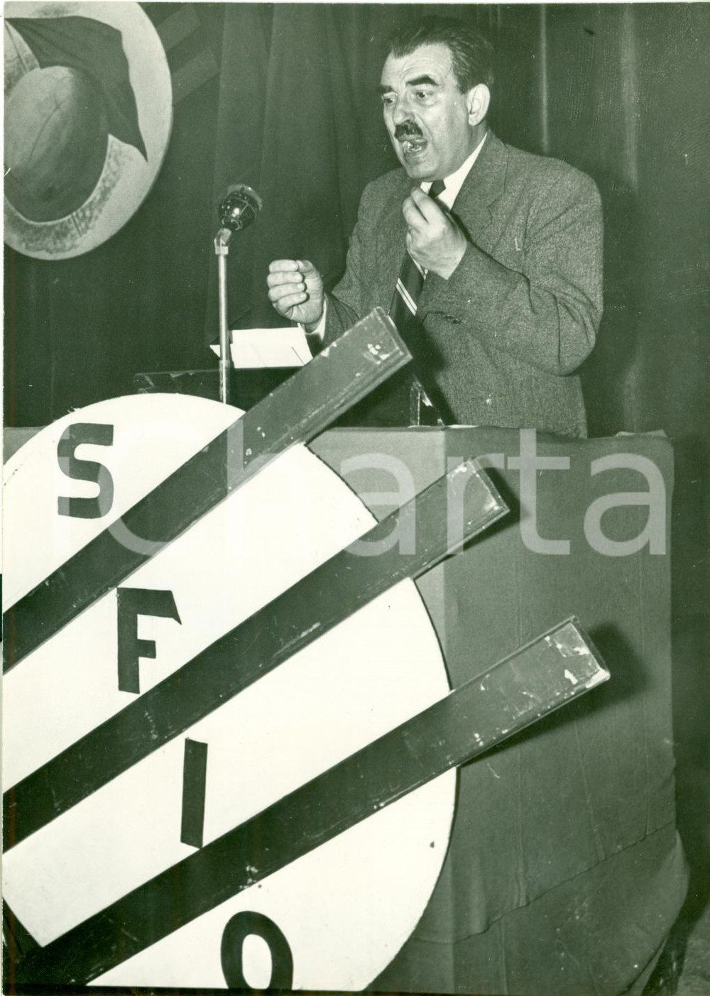 Fotografia d epoca originale 1951 PARIS AndrÃ© PHILIP apre Congresso Socialista S.F.I.O. Fotografia 1