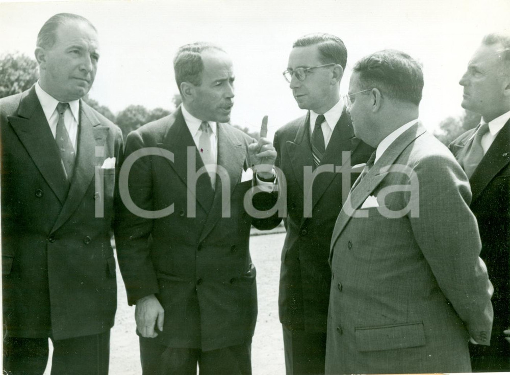 Fotografia d epoca originale 1952 RAMBOUILLET F Antoine PINAY con Pierre GARET e Paul RIBEYRE Foto 1