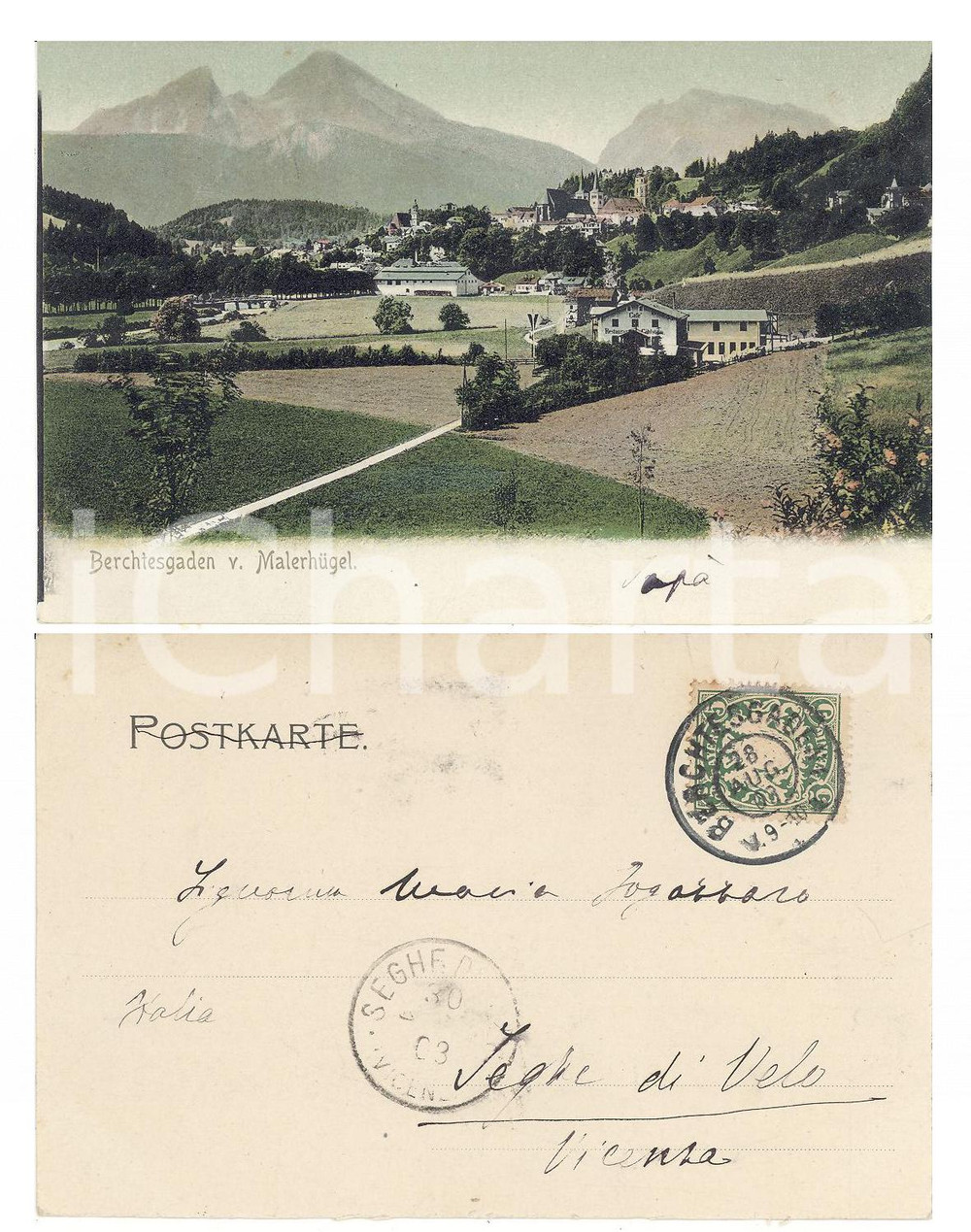 Autografo originale 1903 BERCHTESGADEN D Cartolina ANTONIO FOGAZZARO alla figlia Maria AUTOGRAFO 1