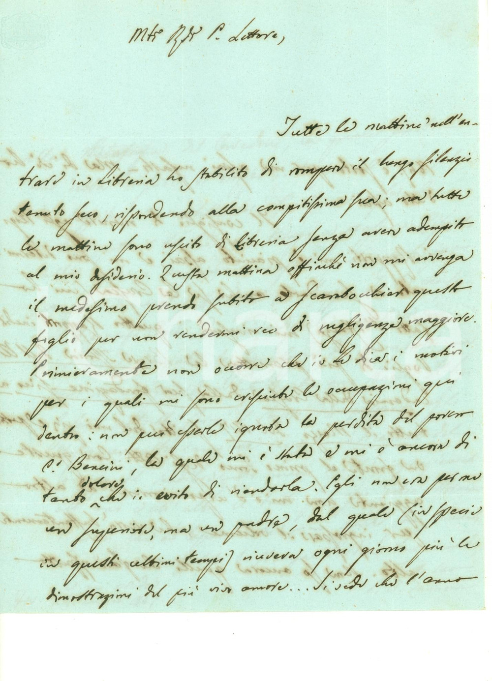 Autografo originale 1847 FIRENZE Riccardiana Antonio ZANNONI ricorda Gaspare BENCINI Autografo 1