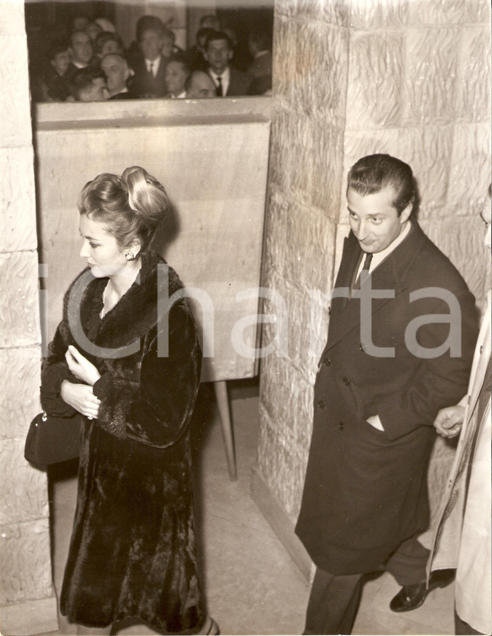 Fotografia d epoca originale 1960 ca ROMA Alberto di LIEGI Paola RUFFO DI CALABRIA al Teatro Sistina Foto 1