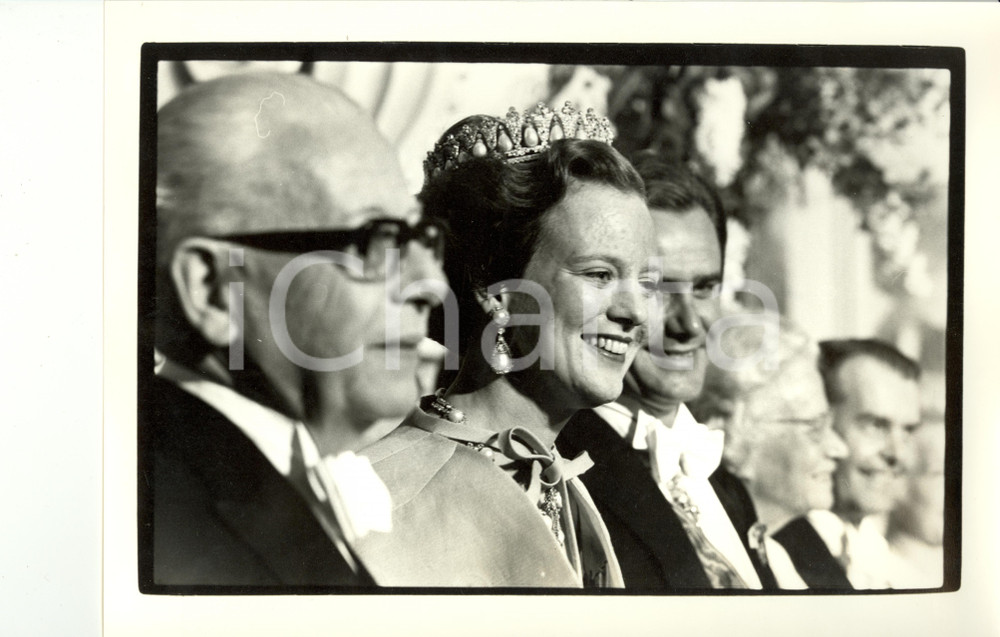 Fotografia d epoca originale 1972 KOLN Margrethe di DANIMARCA Principe Henrik e Gustav HEINEMANN Fotografia 1