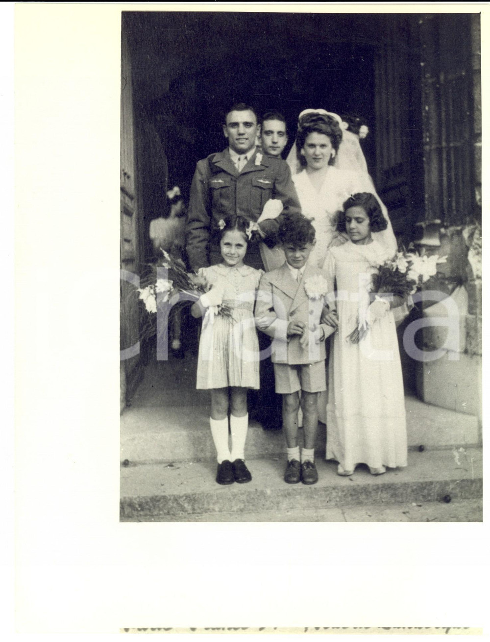 Fotografia d epoca originale 1950 ca PARIS Robert e Denise VILLEMAIN giorno del loro matrimonio Riproduzione 1