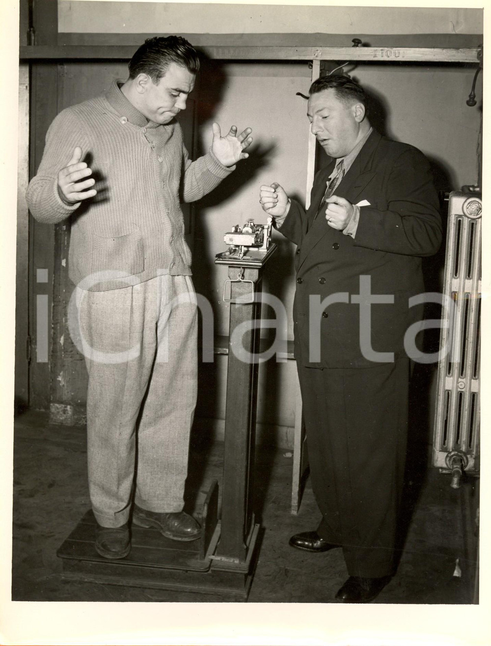 Fotografia d epoca originale 1952 SAN FRANCISCO Robert VILLEMAIN al peso prima ultimo incontro Riproduzione 1