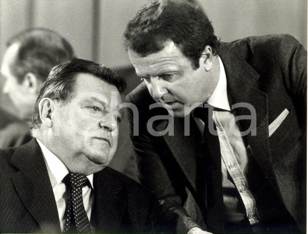 Fotografia d epoca originale 1979 MUNCHEN DE Presidente Franz Josef STRAUSS ministro Interno Gerold TANDLER 1