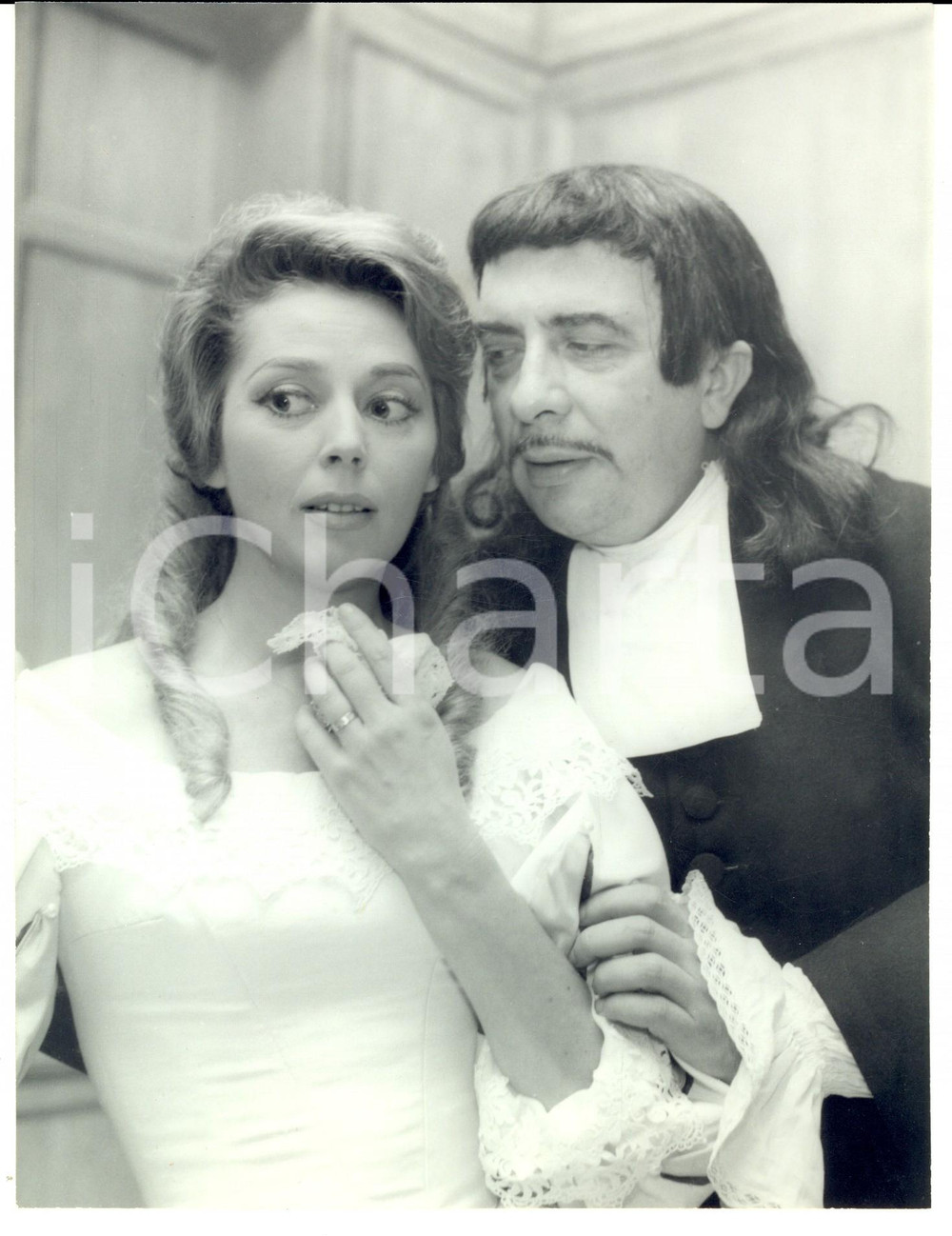 Fotografia d epoca originale 1960 ca TEATRO Attrice Anne VERNON recita Molière Fotografia LYNX 1