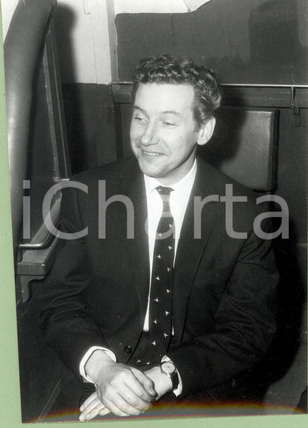 Fotografia d epoca originale 1960 ca MUSICA Cantante Pierre PERRIN viaggia in treno Fotografia 1 1