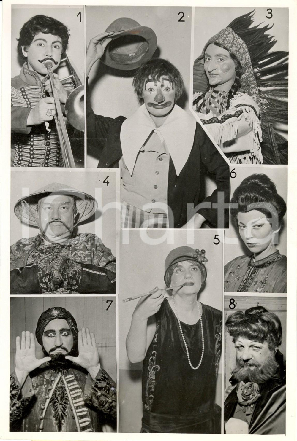 Fotografia d epoca originale 1954 PARIS Tilda THAMAR Annie CORDY clown TRENTESIX CHANDELLES Photo 1