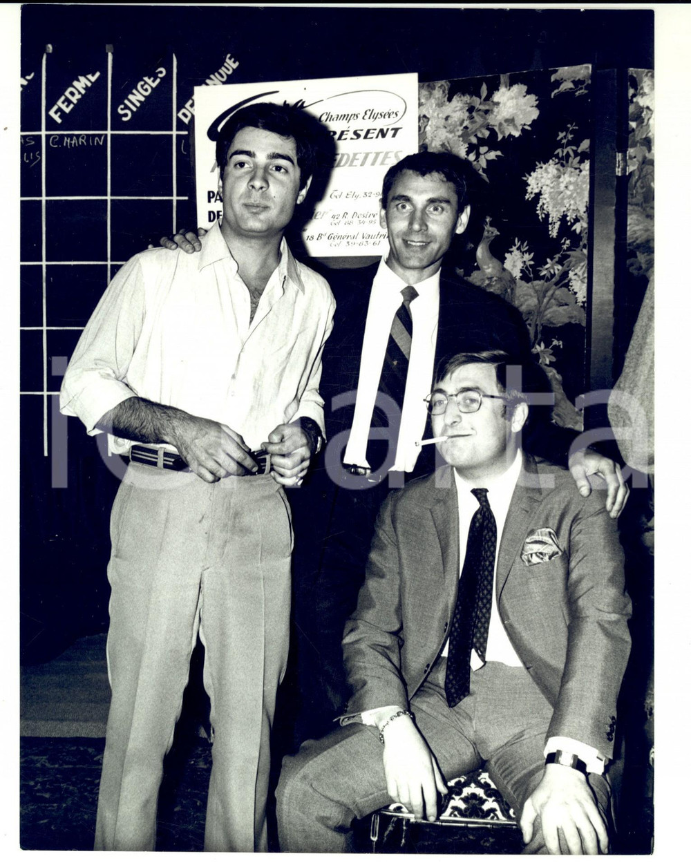 Fotografia d epoca originale 1960 ca PARIS Claude ROLLET avec Jacques RUISSEAU et Henri TISOT Photo 1