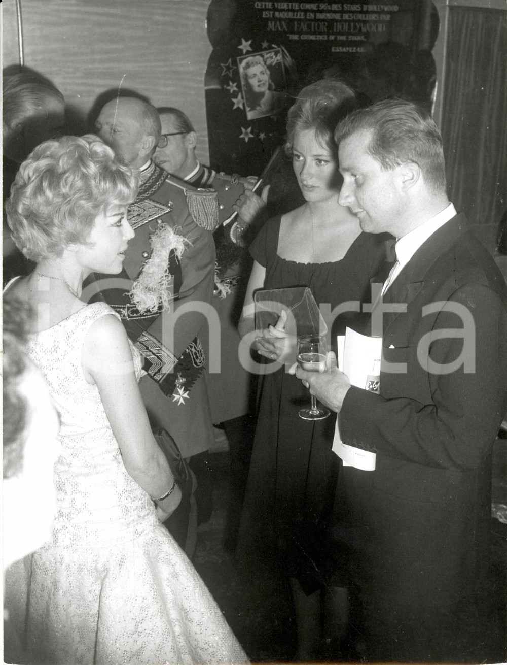 Fotografia d epoca originale 1960 BRUXELLES Alberto e Paola di LIEGI al Gala del Cinema pubblicitÃ  MAX FACTOR 1