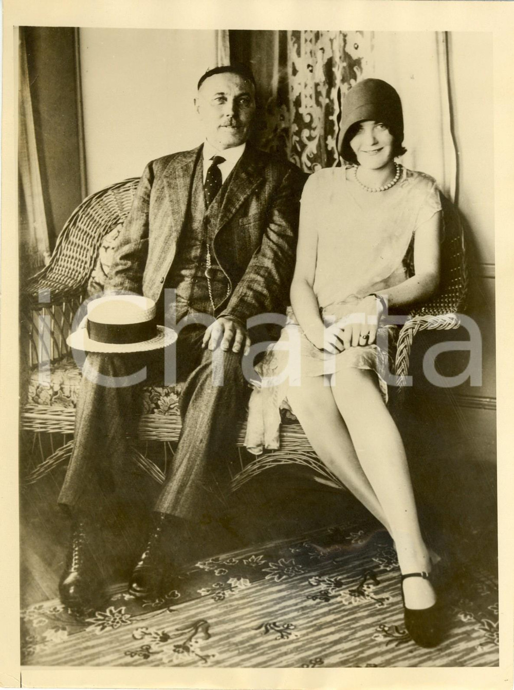 Fotografia d epoca originale 1930 ca BOSTON USA John J. WHITE e figlia ELEANOR attendono Michael MACWHITE 1