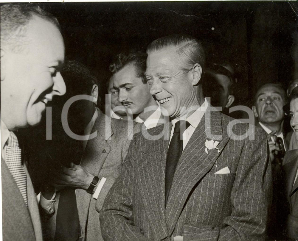 Fotografia d epoca originale 1950 ca LONDON UK ? Edoardo duca di WINDSOR a una serata di gala Fotografia 1