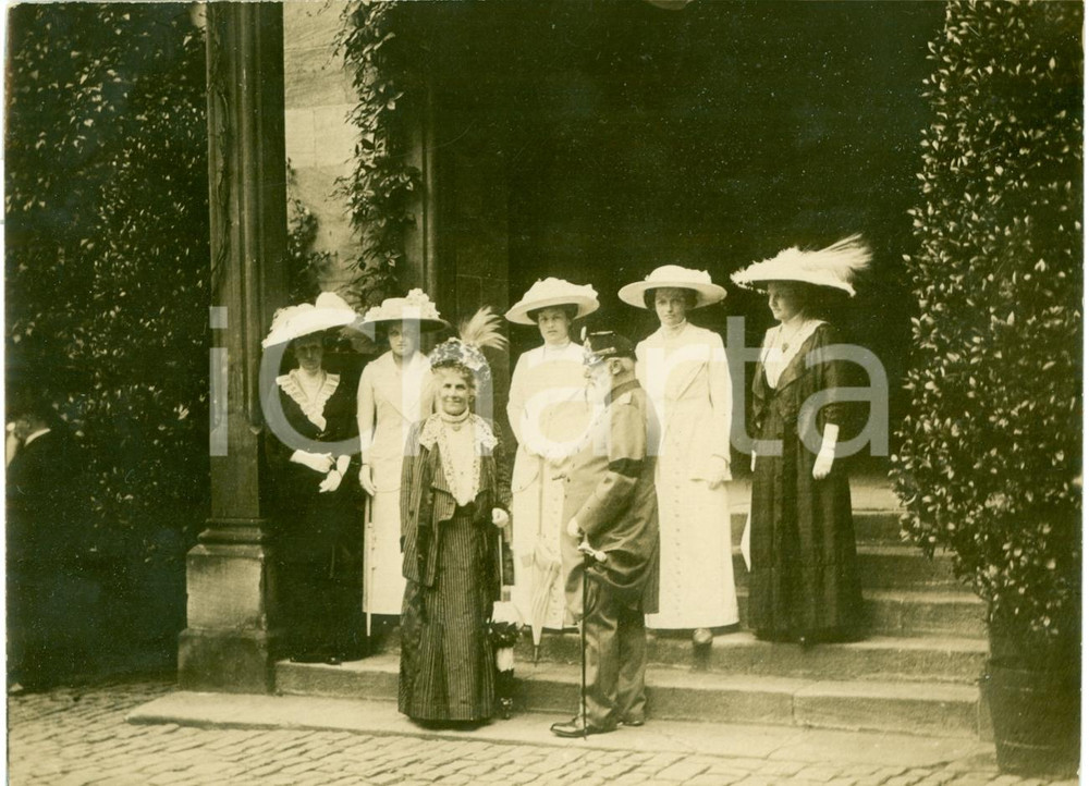 Fotografia d epoca originale 1915 ca NURNBERG DE Ludovico III di BAVIERA e le 5 figlie nubili Foto 1