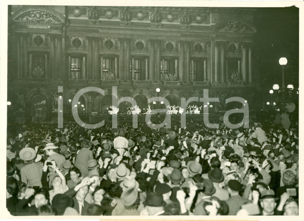 Fotografia d epoca originale 1939 PARIS Spettacolo gratuito in Place de l OpÃ©ra per Festa Nazionale FOTO 1