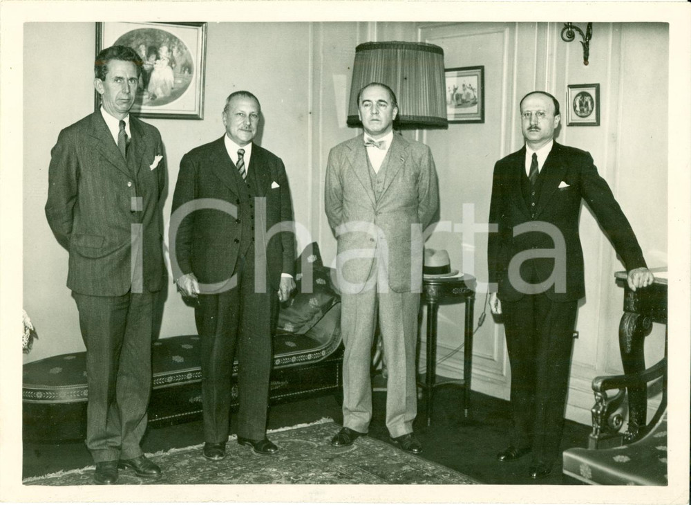 Fotografia d epoca originale 1935 PARIS Incidente UALUAL Luigi ALDROVANDI Raffele MONTAGNA Pittman POTTER 1