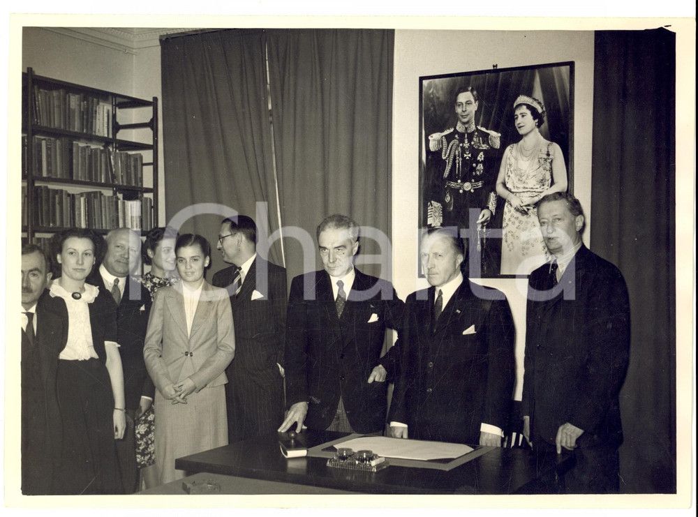 Fotografia d epoca originale 1939 PARIS Eric PHIPPS et Noble HALL inaugurent la MAISON ANGLAISE Photo 1