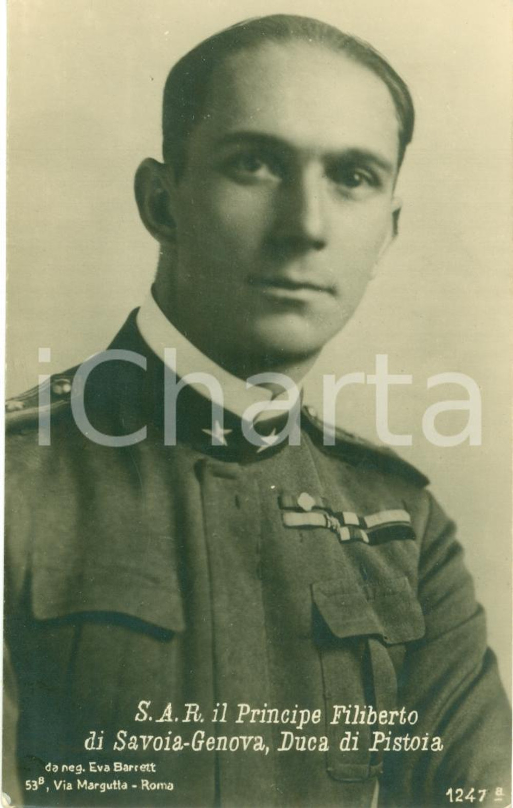Cartolina originale da collezione 1930 ca RITRATTI SAVOIA Filiberto Duca di PISTOIA Cartolina FP NV 1