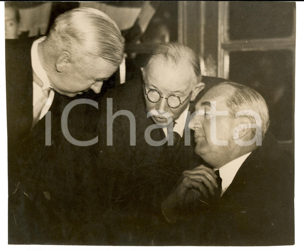 Fotografia d epoca originale 1935 LONDON AUSTRALIA DAY Henry BARHAM James Henry THOMAS Stanley BRUCE Photo 1