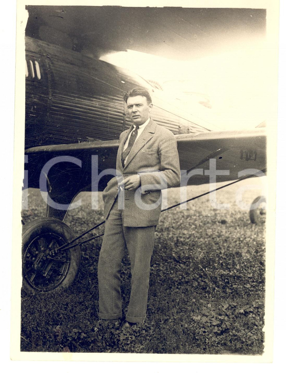 Fotografia d epoca originale 1930 ca PARIS Aviateur ABRAHAM Ã  son dÃ©part pour AthÃ¨nes Photo TRAMPUS 1