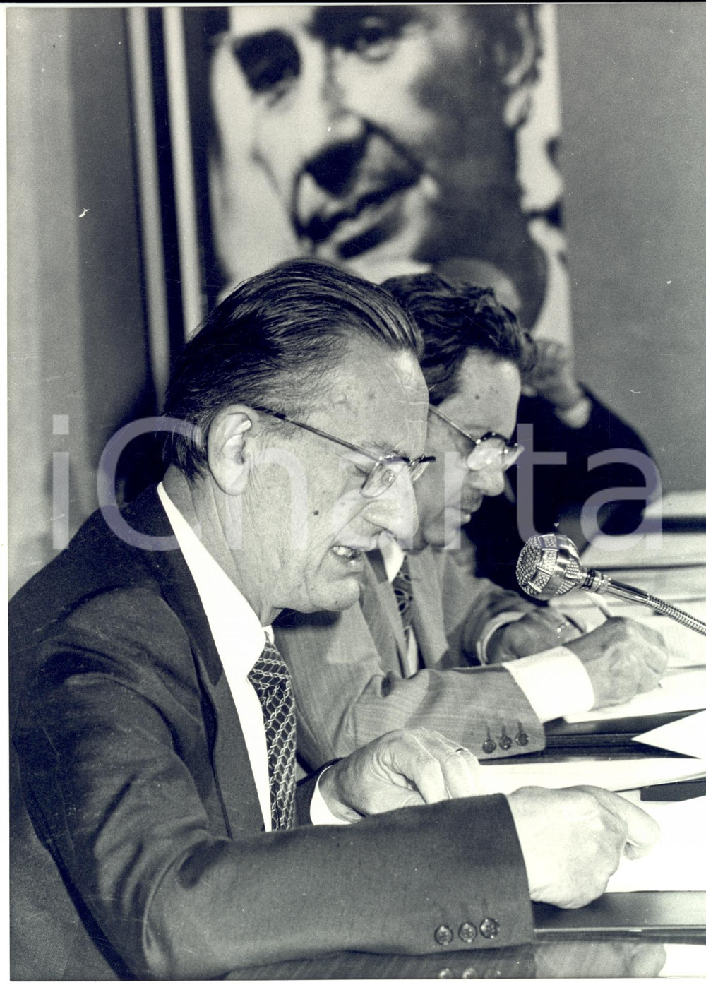 Fotografia d epoca originale 1978 ROMA Benigno ZACCAGNINI al Consiglio DC con Flaminio PICCOLI Foto 1