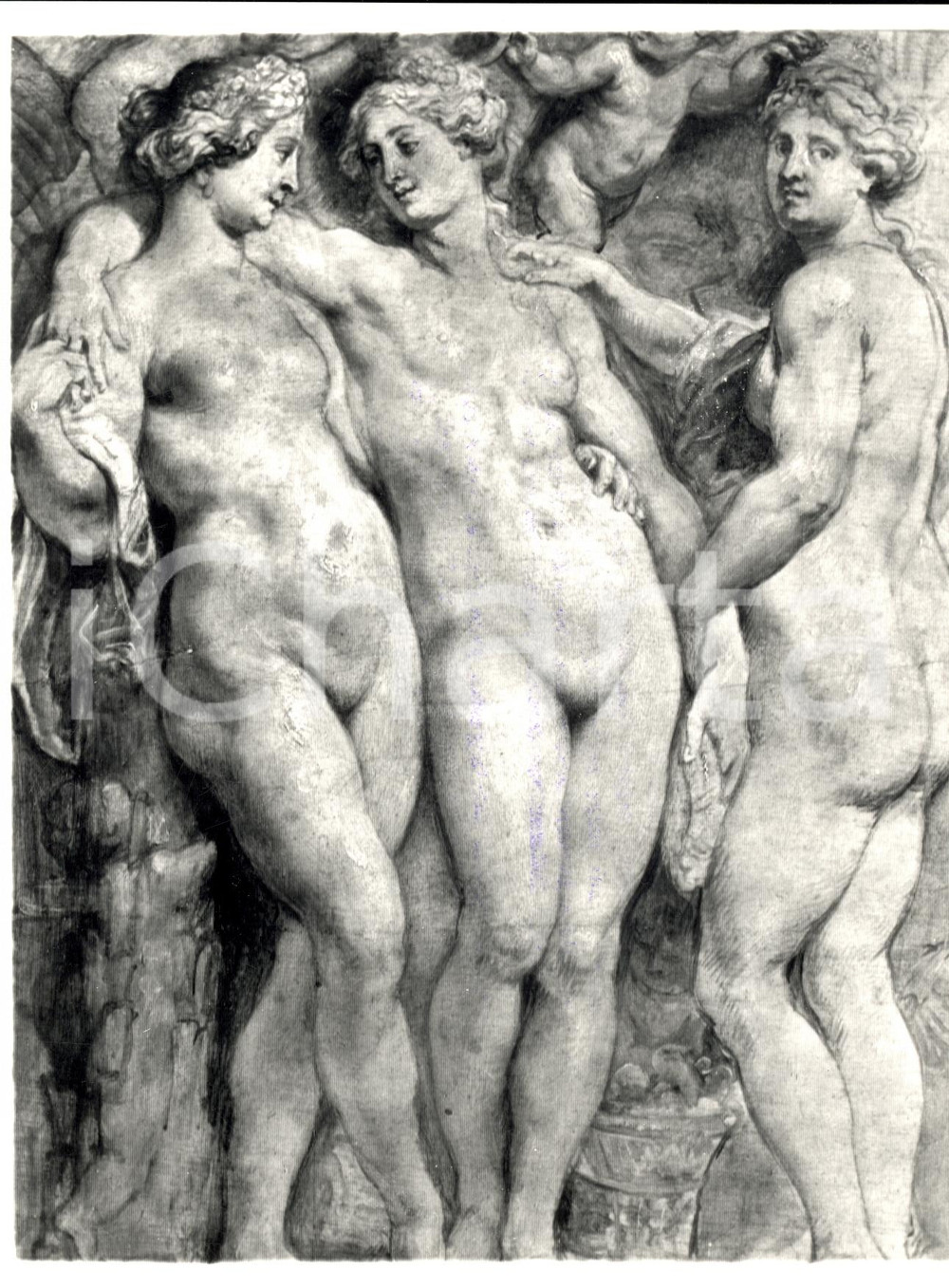 Fotografia d epoca originale 1978 FIRENZE Le tre Grazie di RUBENS dopo il furto e il ritrovamento Foto ANSA 1