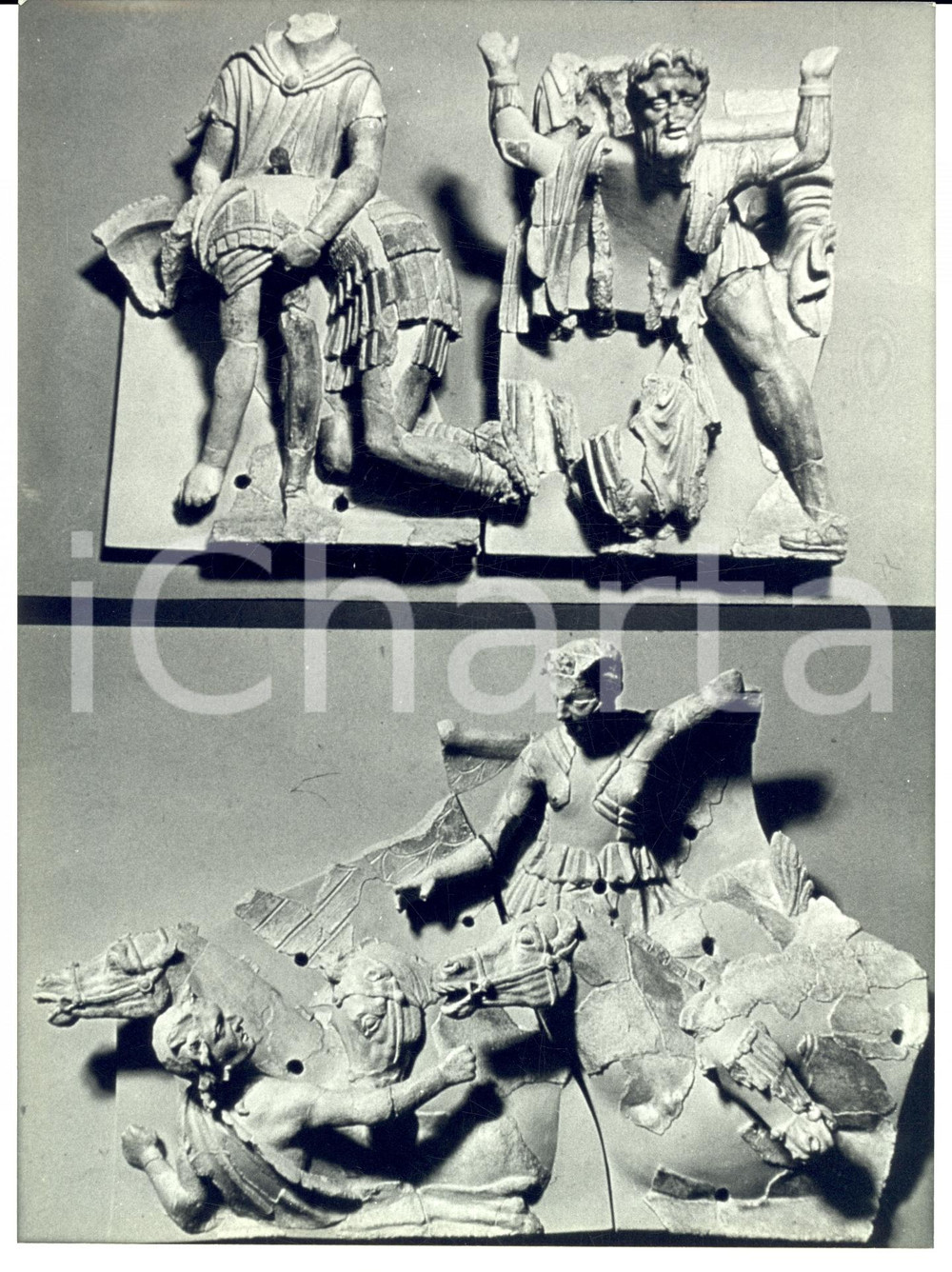Fotografia d epoca originale 1981 FIRENZE Frontone etrusco di TALAMONE dopo il restauro Foto 1
