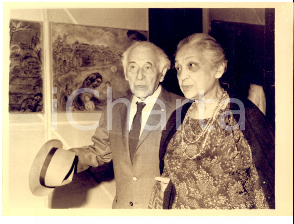 Fotografia d epoca originale 1978 FIRENZE Marc CHAGALL a 91 anni visita la sua personale a PALAZZO PITTI Foto 1