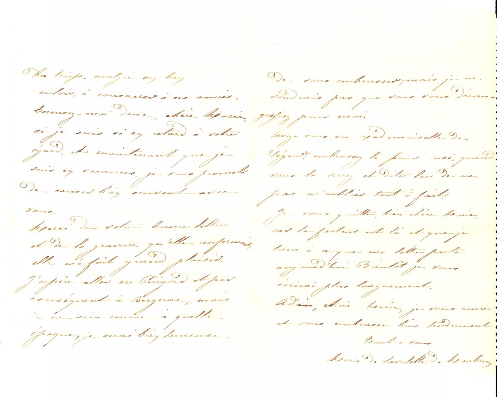 Autografo originale 1900 AQUITAINE France Lettre Marie de LAVALETTE DE MONBRUN Autographe 1