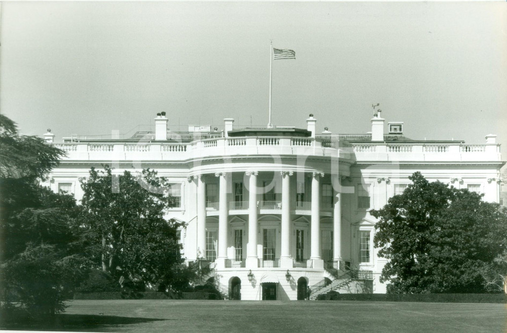 Fotografia d epoca originale 1985 ca WASHINGTON D.C. USA La facciata della CASA BIANCA Fotografia 1