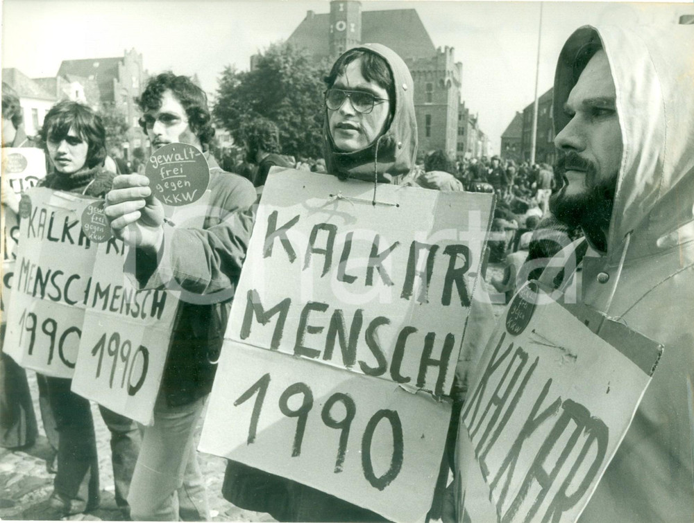 Fotografia d epoca originale 1990 KALKAR DE Manifestazione antinucleare alla KERNKRAFTWERK Fotografia 1