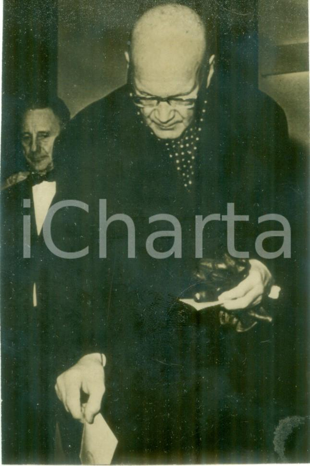 Fotografia d epoca originale 1956 HELSINKI FINLANDIA Il Presidente Urho Kaleva KEKKONEN Fotografia 1