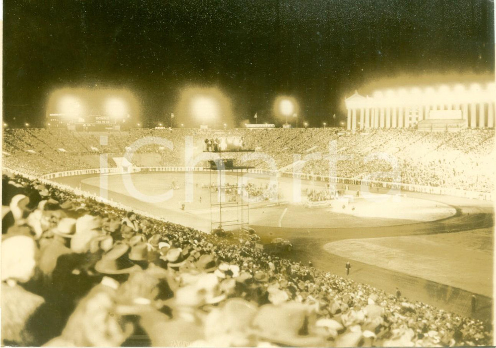 Fotografia d epoca originale 1944 CHICAGO USA Franklin D. ROOSEVELT parla al Soldiers Field Fotografia 1