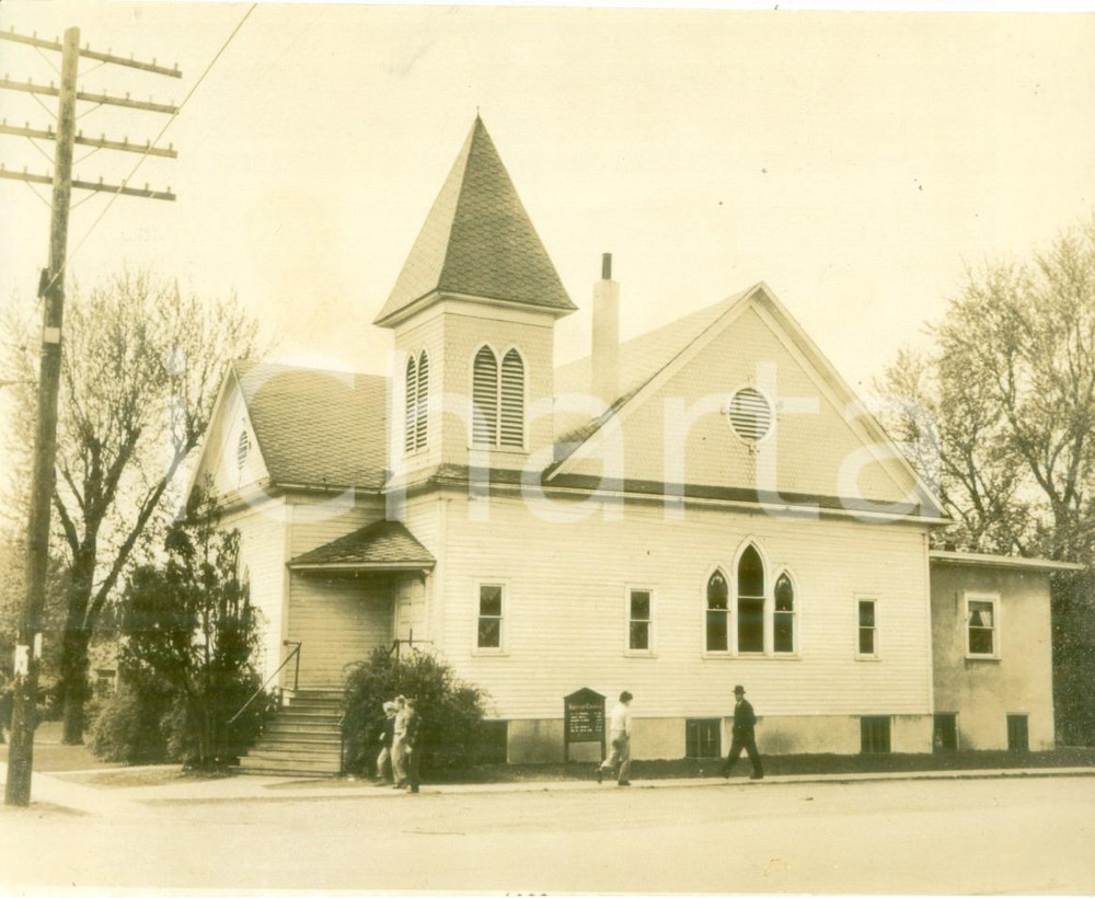 Fotografia d epoca originale 1945 ca INDEPENDENCE, MISSOURI USA La Prima Chiesa Battista Fotografia 1