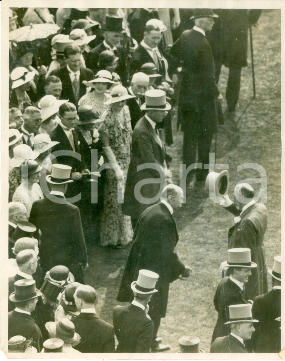 Fotografia d epoca originale 1933 LONDON Re Giorgio V al Royal Garden Party Foto GRAVEMENTE DANNEGGIATA 1
