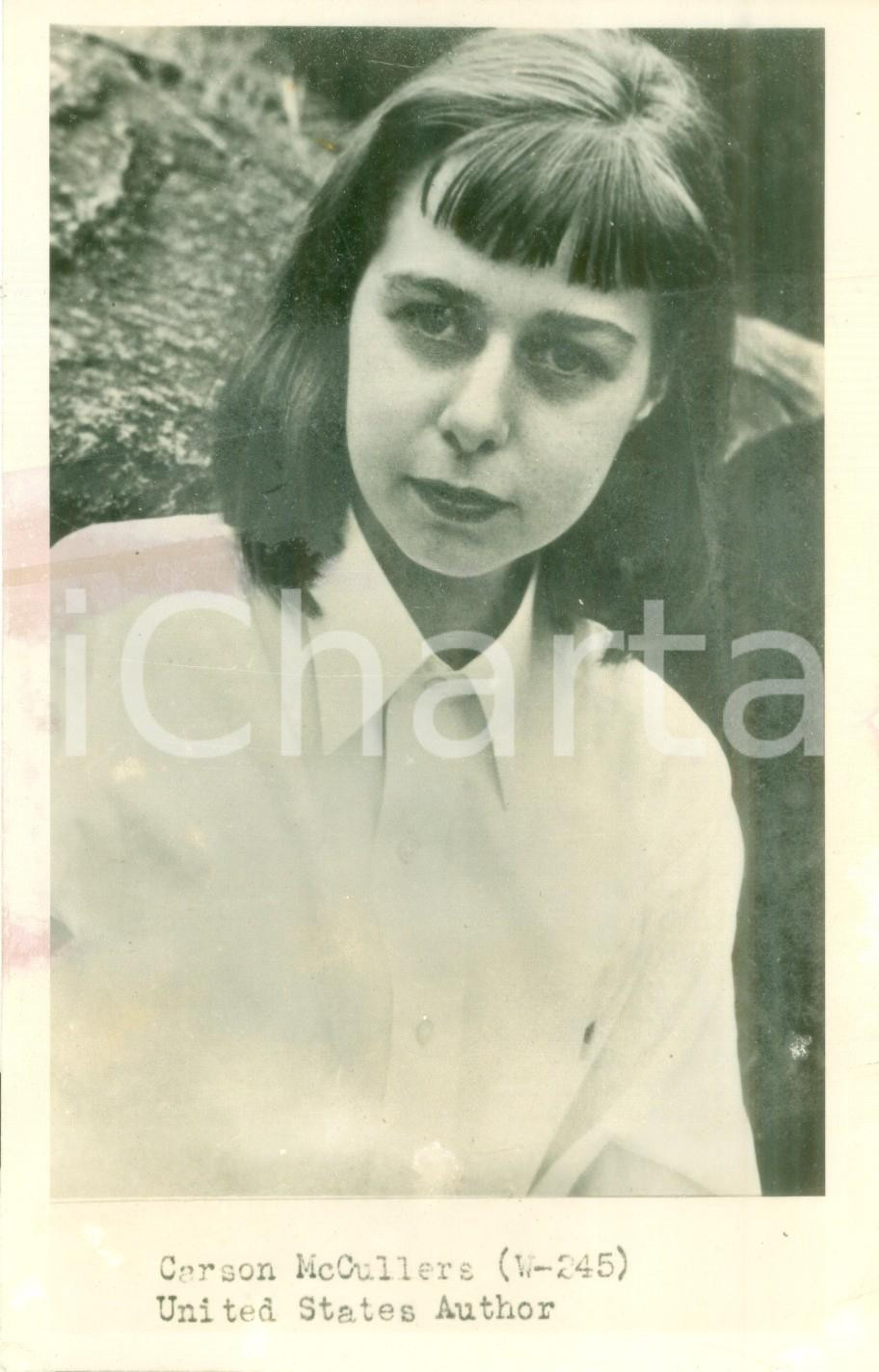 Fotografia d epoca originale 1940 ca USA Ritratto della scrittrice Carson McCULLERS Fotografia DANNEGGIATA 1