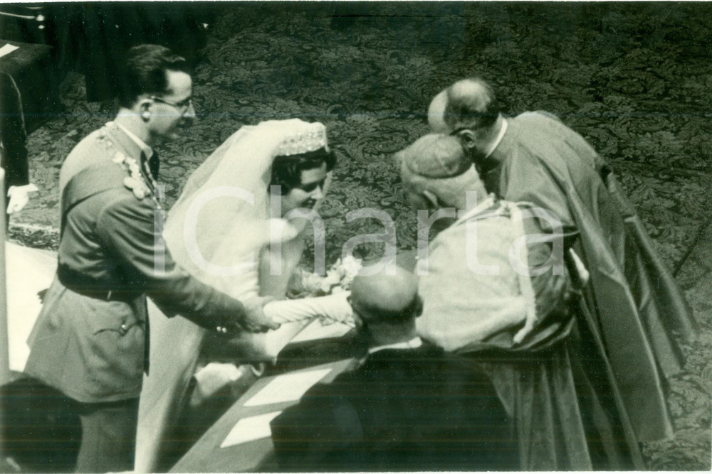 Fotografia d epoca originale 1960 BRUXELLES Matrimonio Baldovino I Fabiola del BELGIO Fotografia 1