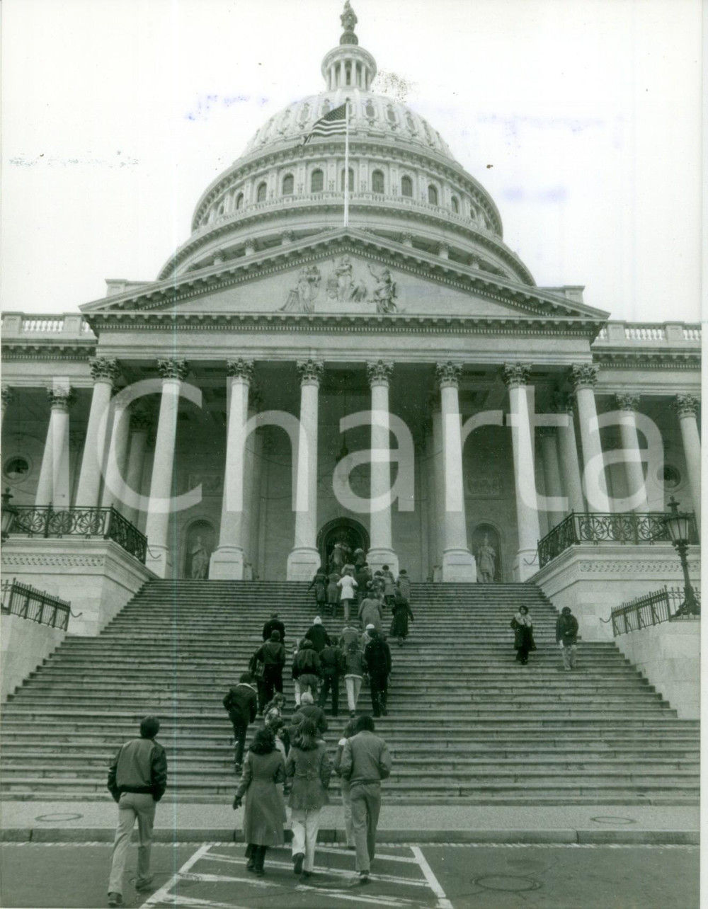 Fotografia d epoca originale 1985 ca WASHINGTON USA Turisti in visita al CAMPIDOGLIO Fotografia 1