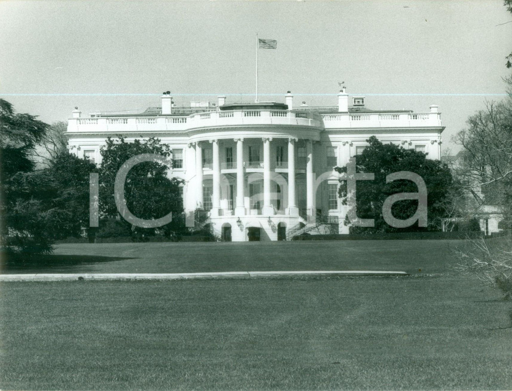Fotografia d epoca originale 1980 WASHINGTON USA Facciata della Casa Bianca Vera fotografia 1