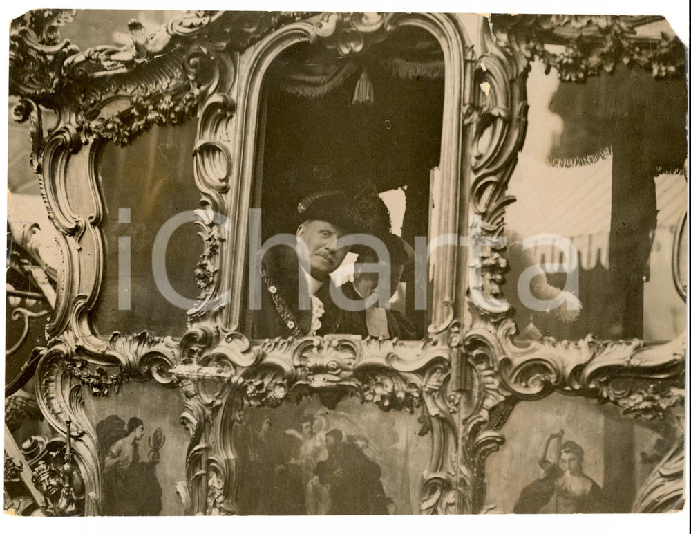 Fotografia d epoca originale 1922 LONDON Sir Edward Cecil MOORE new Lord Major, seated in his coach Photo 1