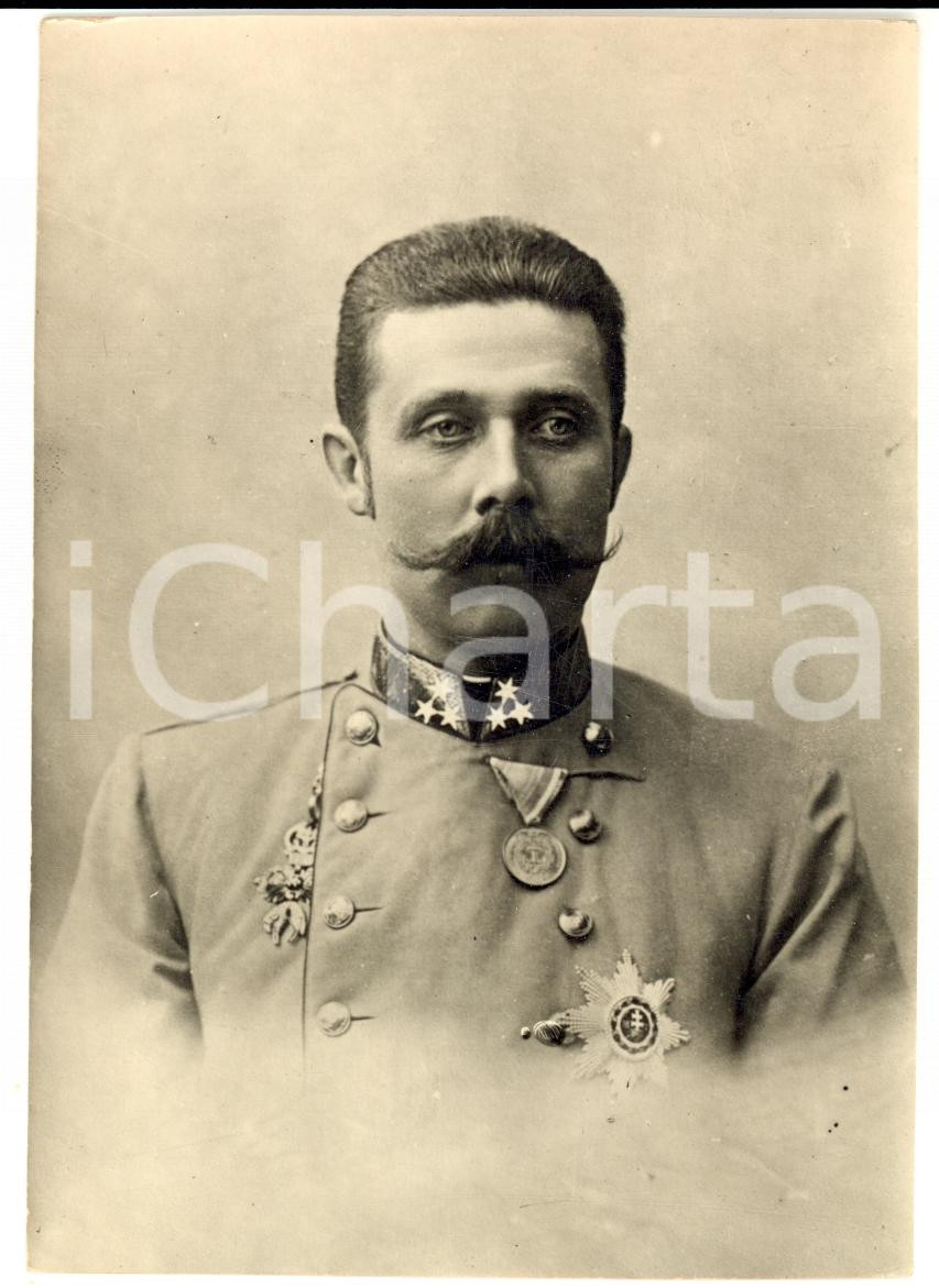 Fotografia d epoca originale 1920 ca Francesco Ferdinando d AUSTRIAESTE assassinato con la moglie Ritratto 1