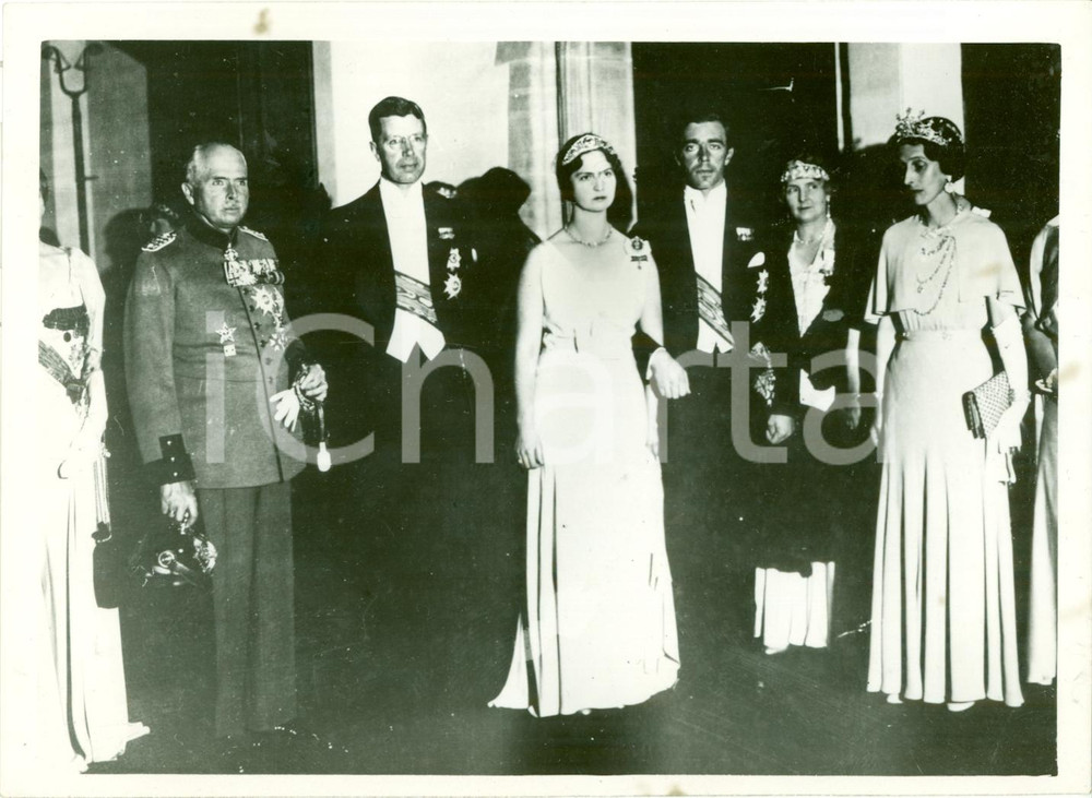 Fotografia d epoca originale 1932 COBURG Gustavo Adolfo di SVEZIA Sibilla di COBURGOGOTHA dopo matrimonio 1