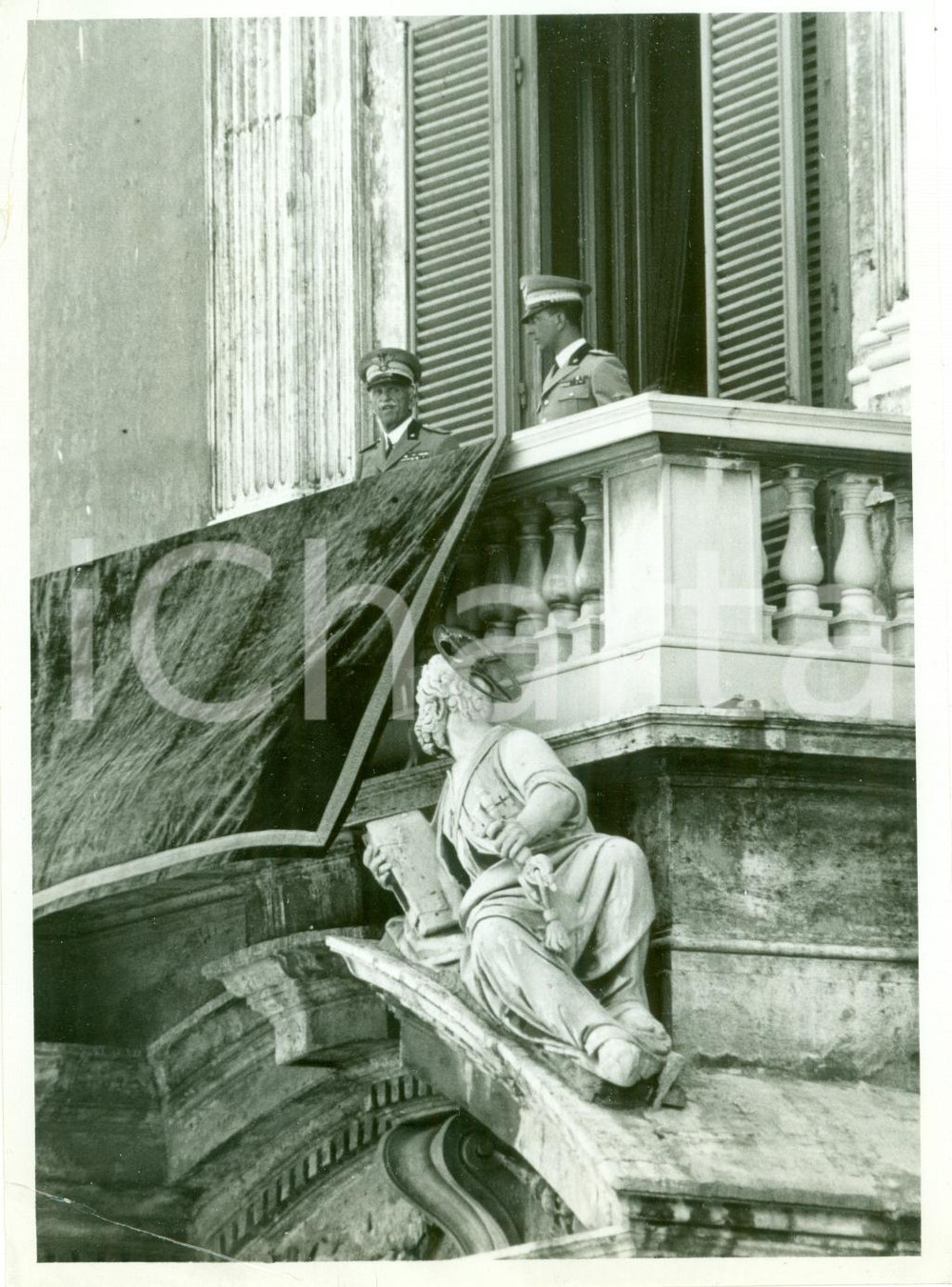 Fotografia d epoca originale 1935 ca ROMA Vittorio Emanuele III Umberto II sfilata Granatieri Reduci FOTO 1