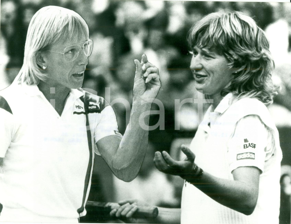 Fotografia d epoca originale 1987 NEW YORK Tennis Steffi GRAF vs Martina NAVRATILOVA Fotomontaggio 1