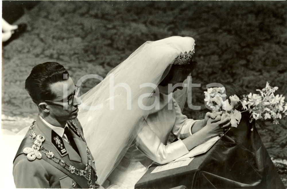 Fotografia d epoca originale 1960 BRUXELLES Re BALDOVINO del BELGIO e regina Fabiola sposi Foto 1 1