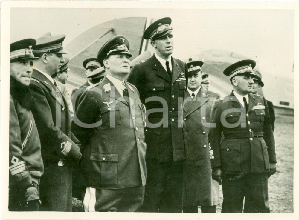 Fotografia d epoca originale 1937 GUIDONIA MONTECELIO Hermann GOERING Amedeo Duca d AOSTA Giuseppe VALLE 1