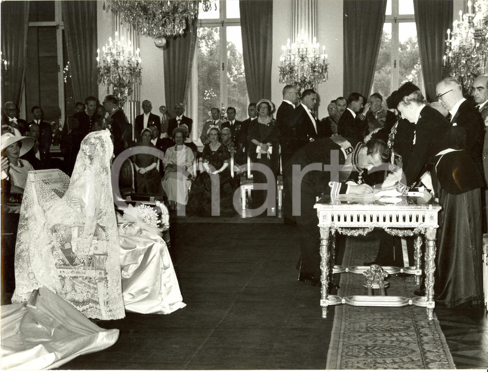 Fotografia d epoca originale 1959 BRUXELLES Alberto di LIEGI firma atto di matrimonio Fotografia 3 1