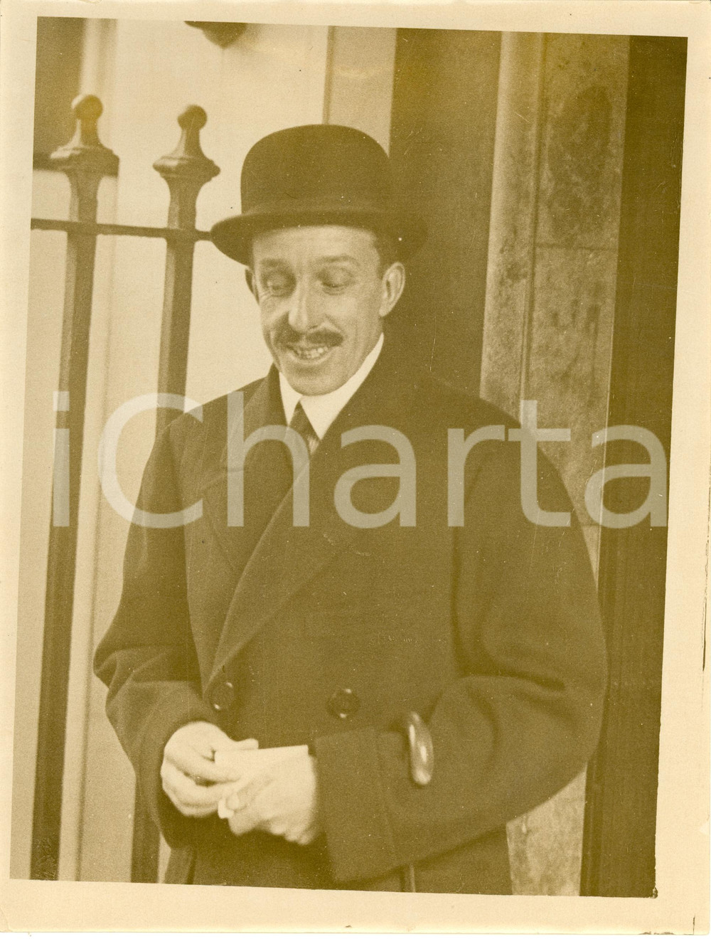 Fotografia d epoca originale 1930 ca LONDON UK Il re ALFONSO XIII di SPAGNA in visita a LONDRA Fotografia 1